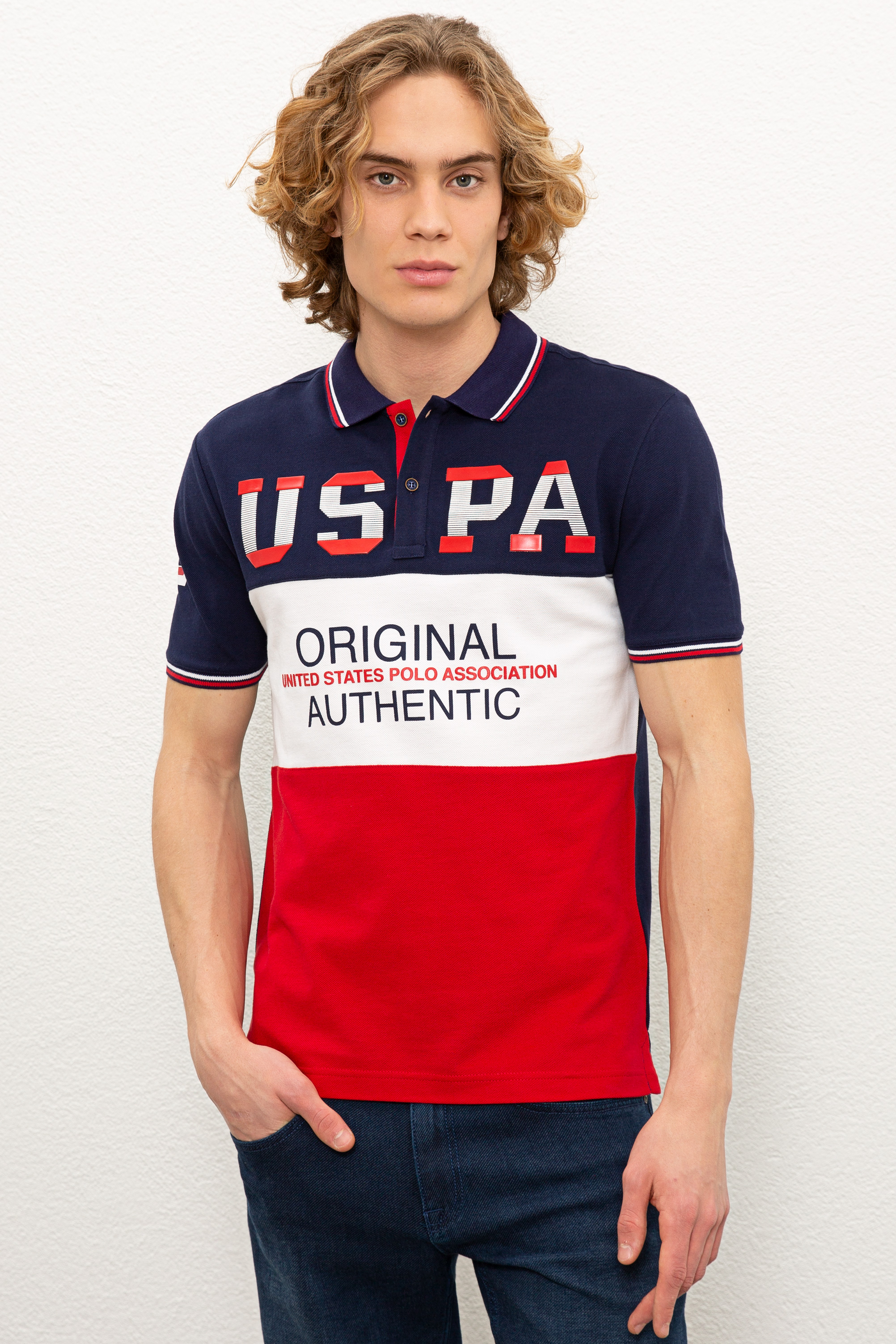 фото Футболка мужская u.s. polo assn. g081sz0110t-andres синяя 3xl