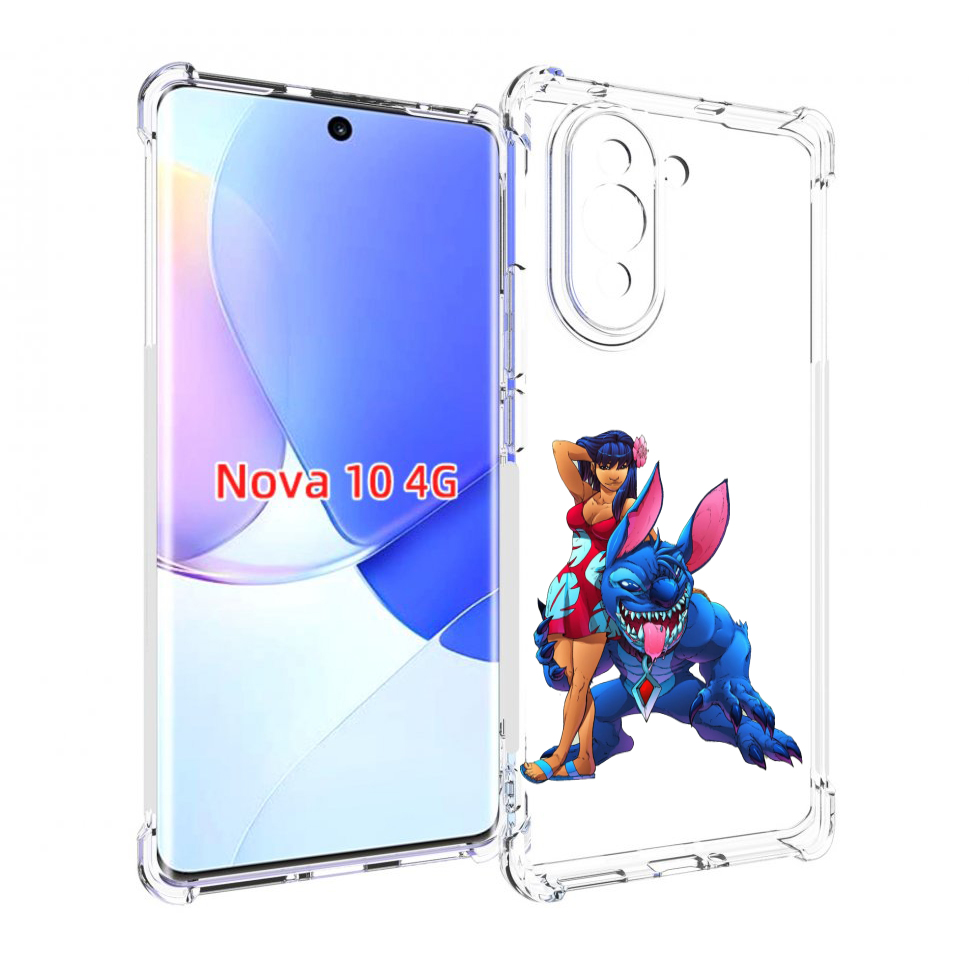 

Чехол MyPads лило и накаченный стич детский для Huawei Nova 10, Прозрачный, Tocco