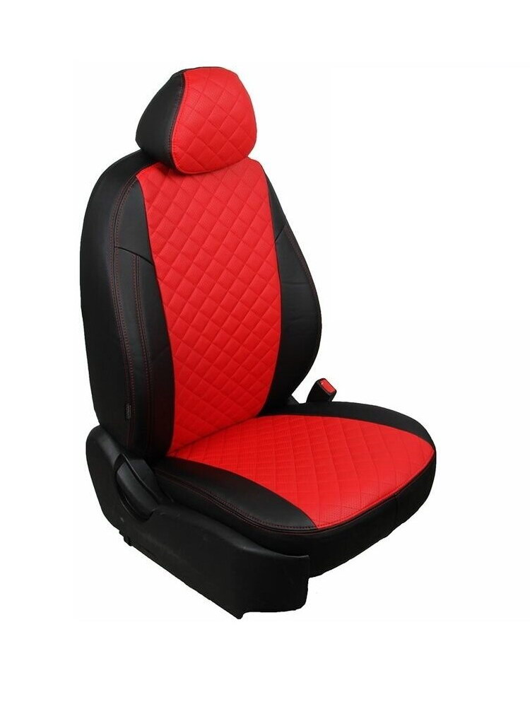 

Чехлы для Nissan Tiida 1 2004-2018 экокожа черный, красный Автопилот ni-td-s11kh-chekr-r, Nissan Tiida 1 хэтчбек 2004-2013
