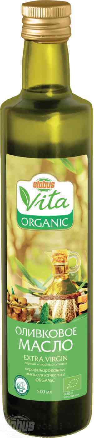 фото Оливковое масло globus vita organic extra virgin 0,5 л