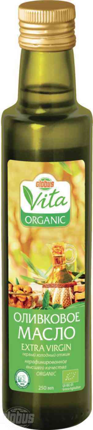 Оливковое масло Globus Vita Organic Extra virgin 0,25 л