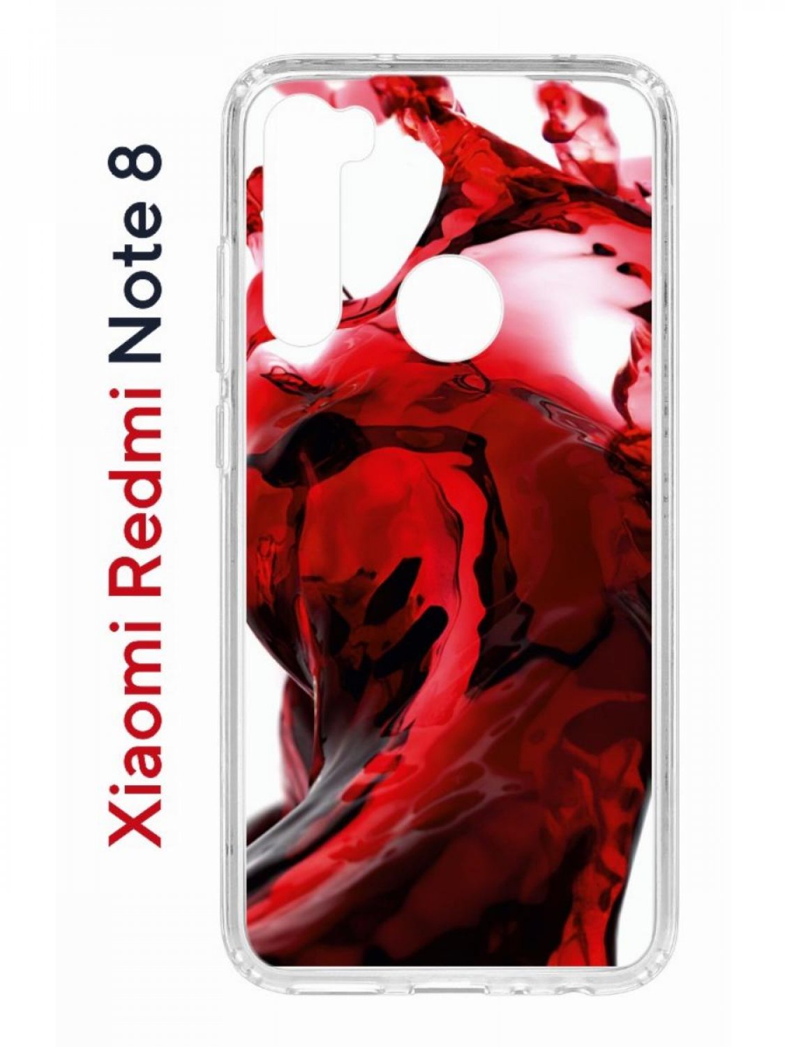 Чехол на Xiaomi Redmi Note 8 Kruche Print Вино,противоударный бампер,с защитой камеры