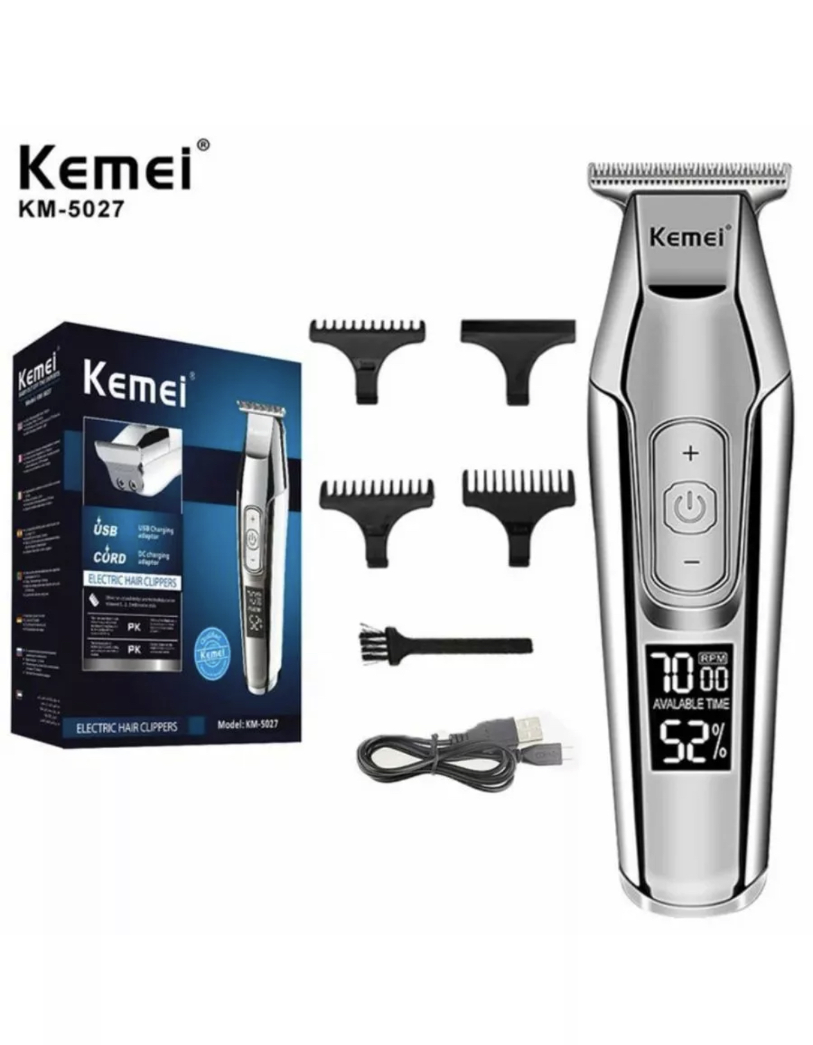 Машинка для стрижки волос Kemei KM-5027 мужская машинка для стрижки волос шнуровая машинка для стрижки волос комплект для стрижки волос pro машинки для стрижки волос для мужчин