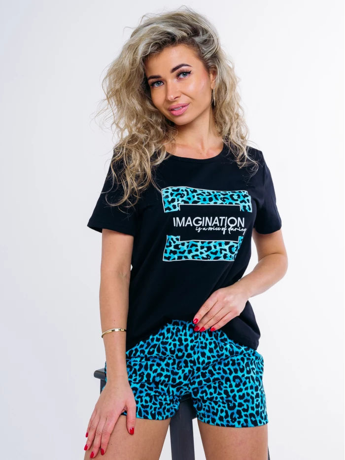 

Пижама женская Cool Look Кассандра-Ш черный; голубой 52 RU, Кассандра-Ш