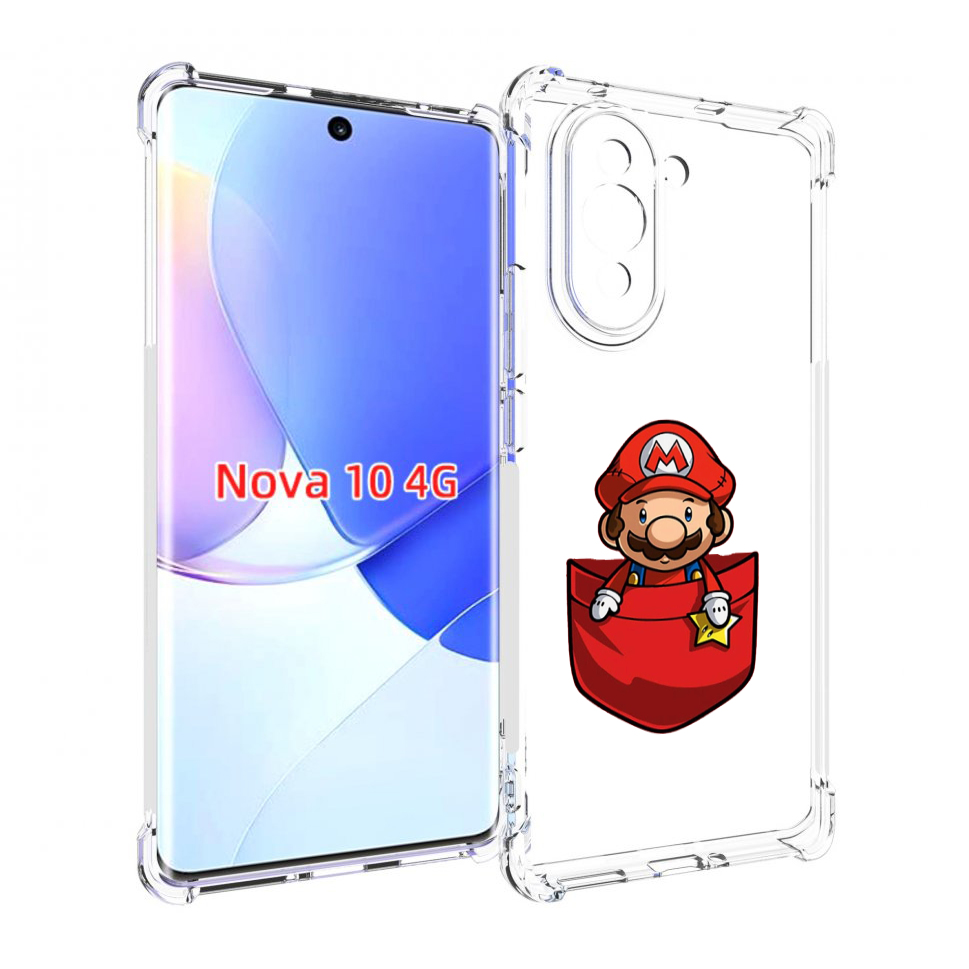Чехол MyPads марио в кармашке детский для Huawei Nova 10
