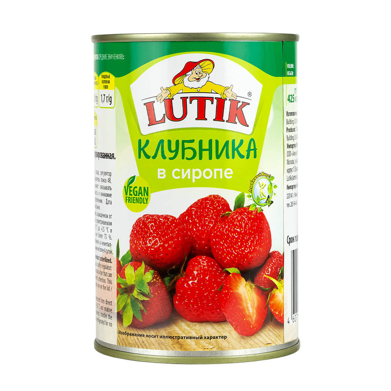 Клубника Lutik в сиропе, 425 мл