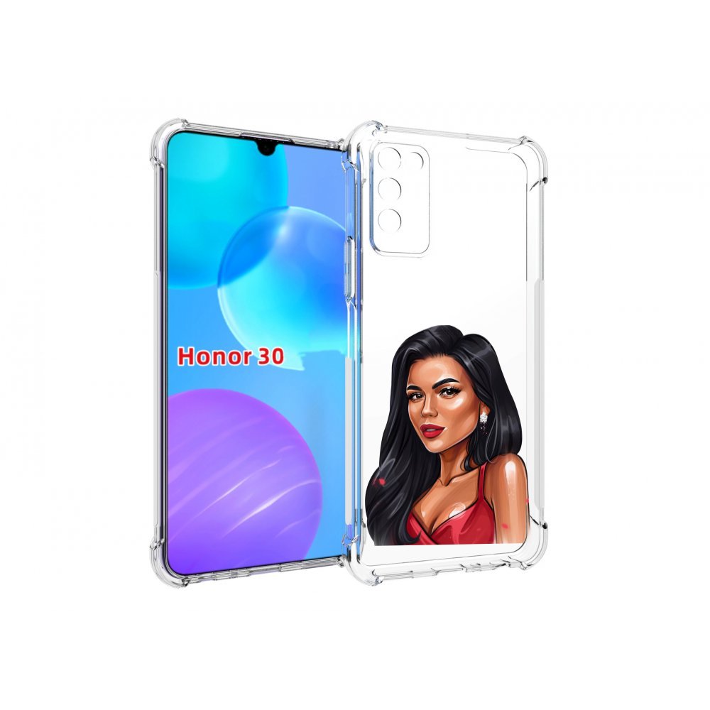 

Чехол MyPads Брюнетка-в-красном-платье для Huawei Honor 30 Lite, Tocco