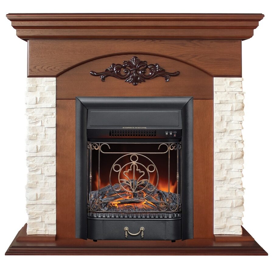 фото Электрокамин real flame neapolis nt-315 с очагом majestic lux black