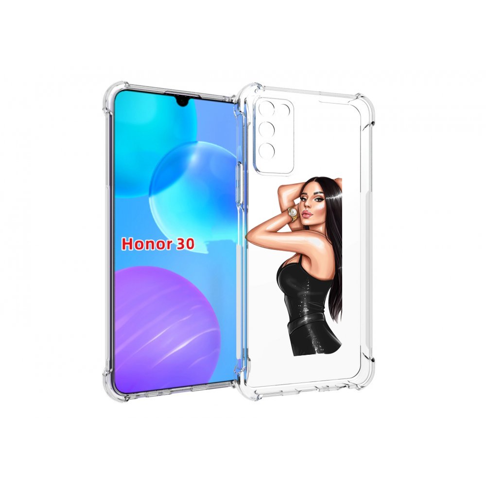 

Чехол MyPads Брюнетка-с-часами для Huawei Honor 30 Lite, Tocco