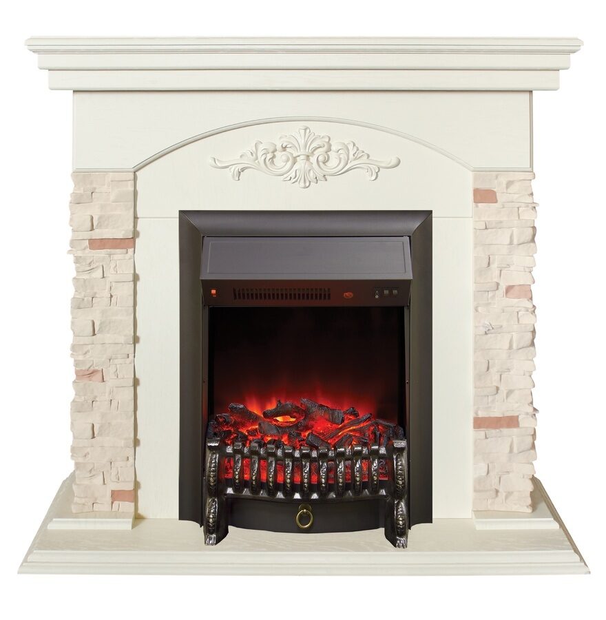 

Электрокамин Real Flame Neapolis WT- F612 с очагом Fobos s Lux Black