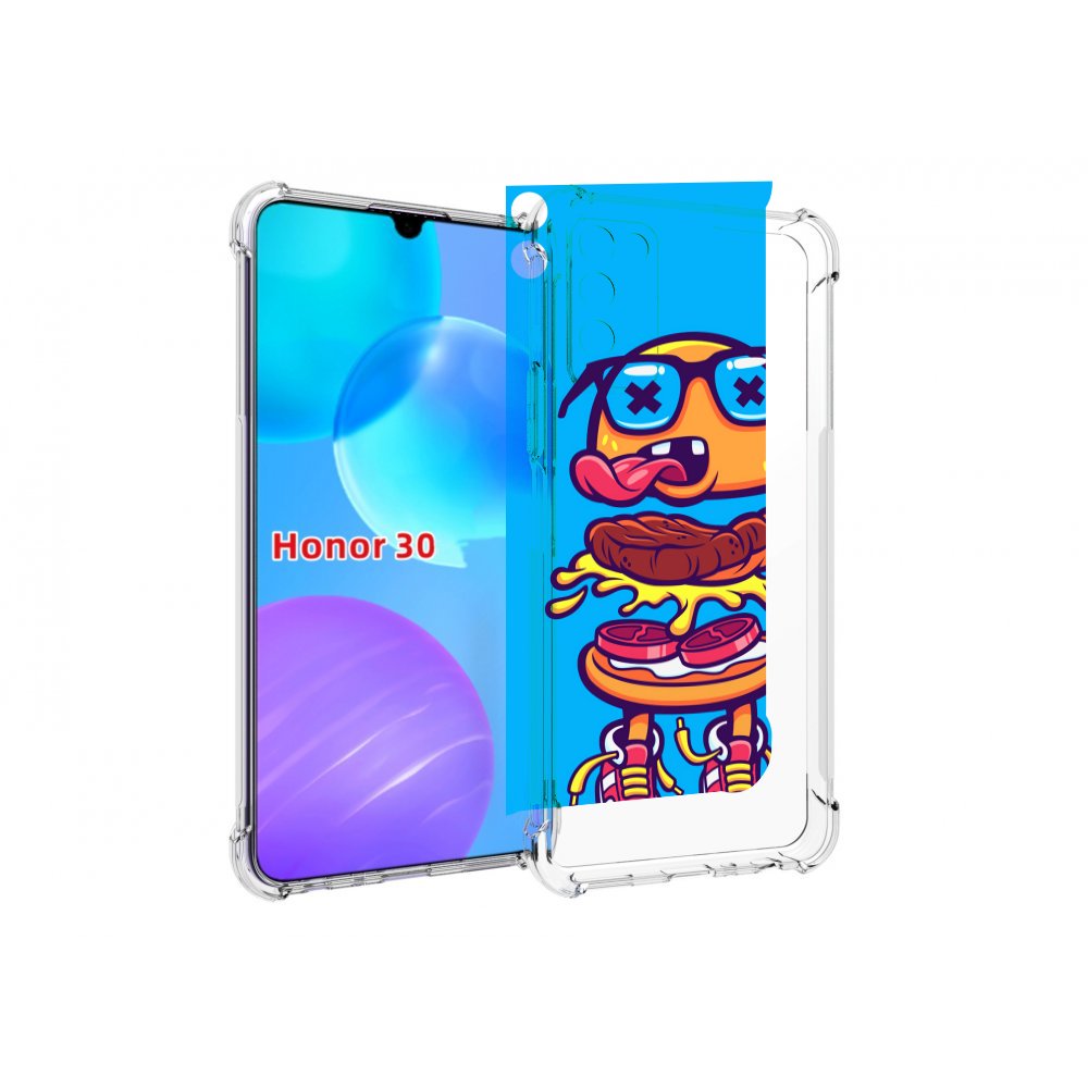 

Чехол MyPads Бургер с очками для Huawei Honor 30 Lite, Tocco