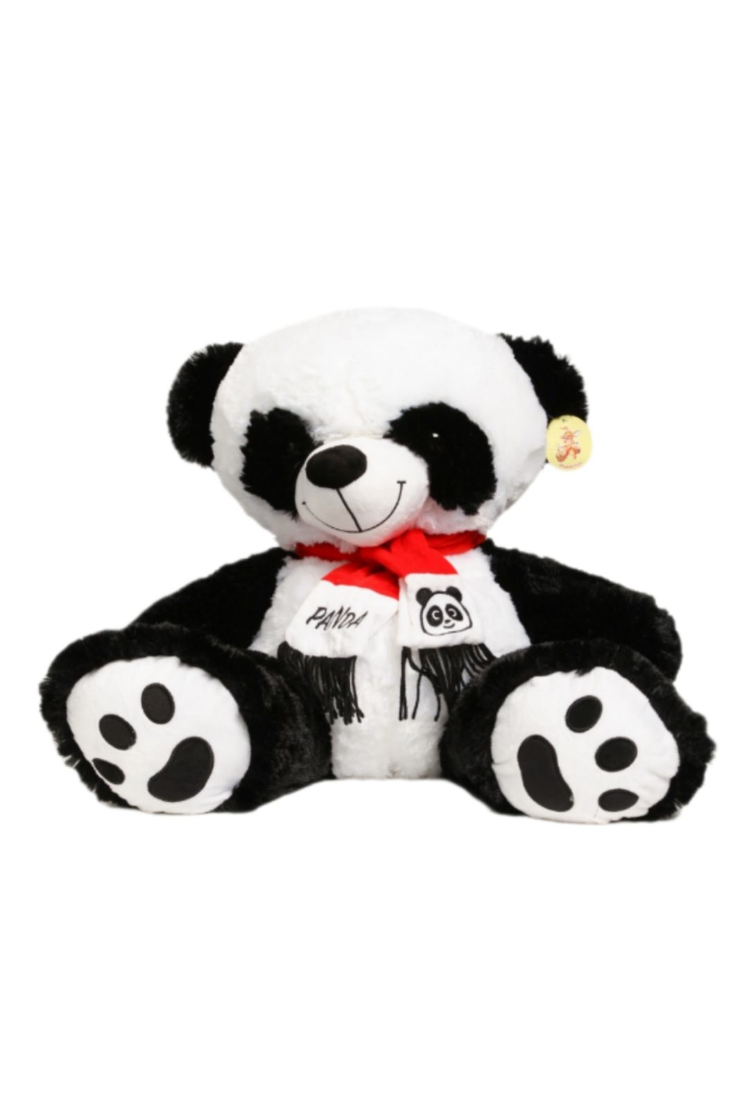 Мягкая игрушка U & V панда 30 см в красном шарфике черный белый футболка для мальчиков новогодняя в красном е с печатью