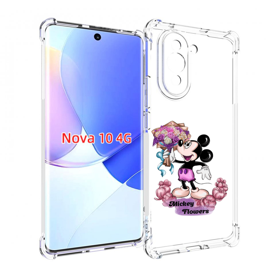 Чехол MyPads микки-с-цветами женский для Huawei Nova 10