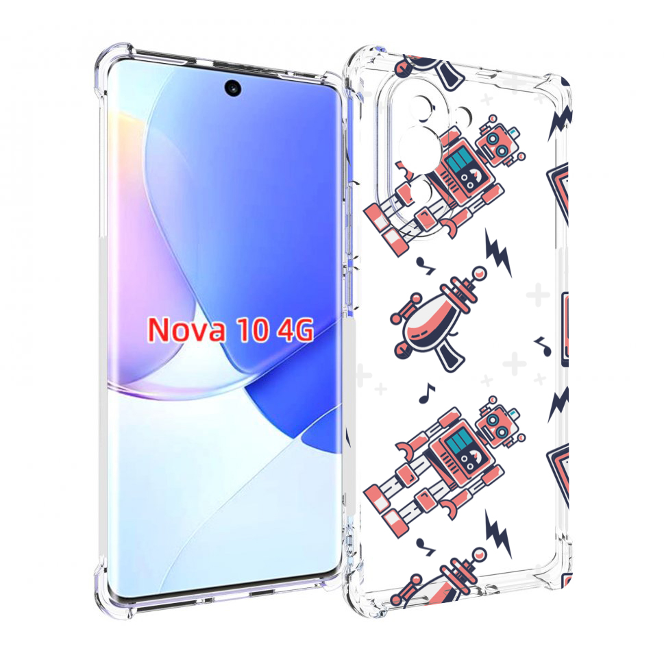 

Чехол MyPads мини-роботы для Huawei Nova 10, Прозрачный, Tocco