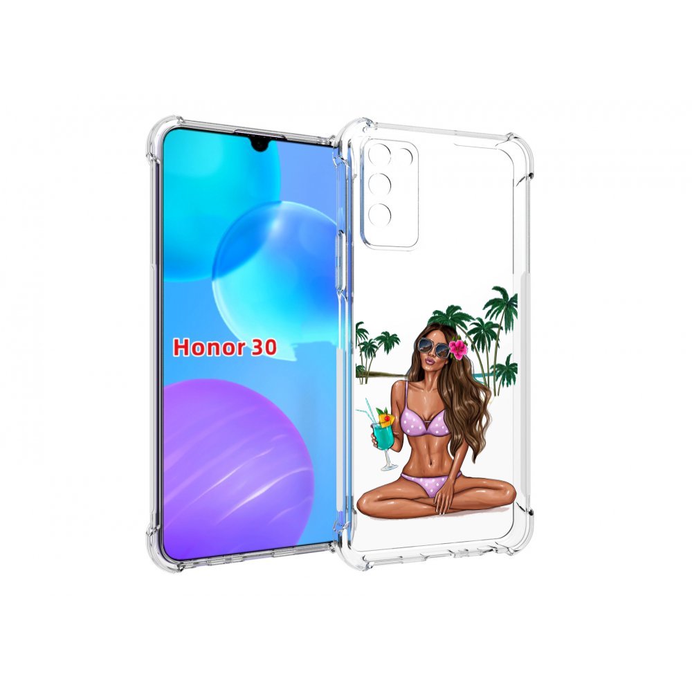 

Чехол MyPads Гавайская-девушка женский для Huawei Honor 30 Lite, Tocco