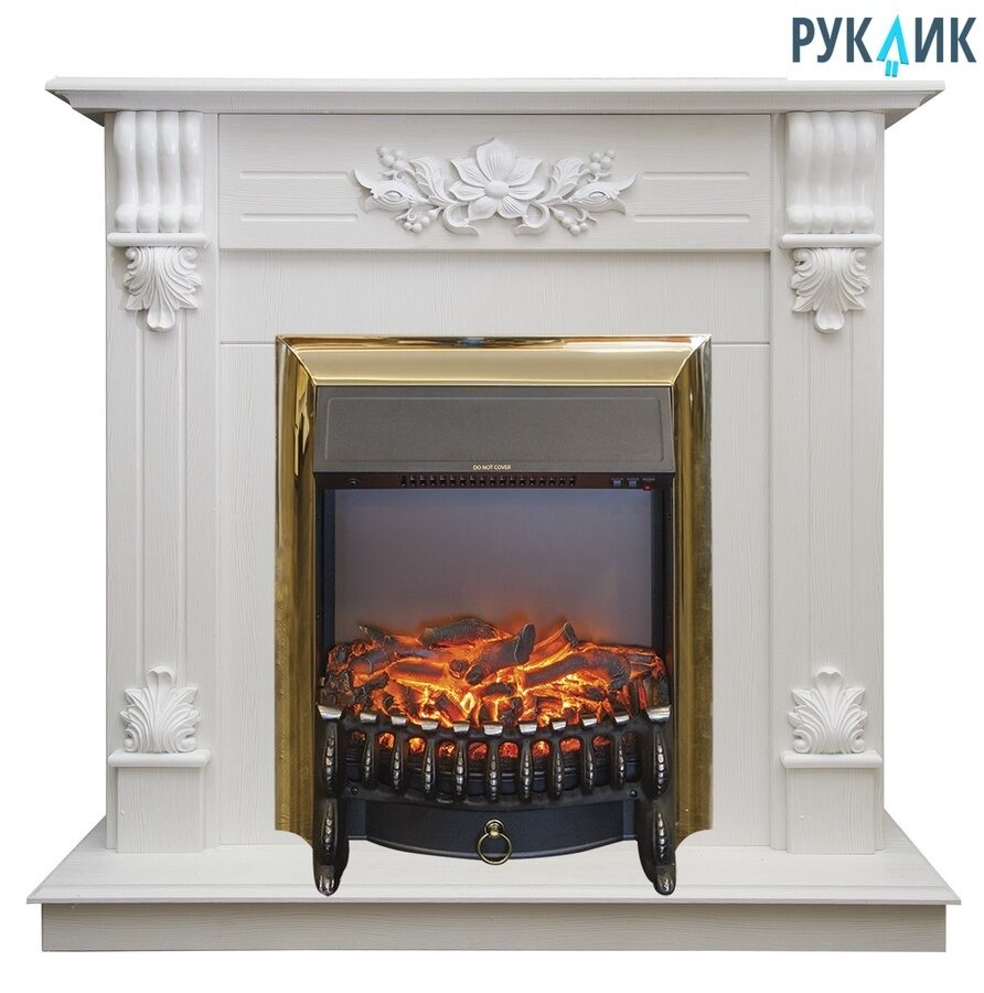 

Электрокамин Real Flame Ottawa WT c очагом Fobos S Lux Brass