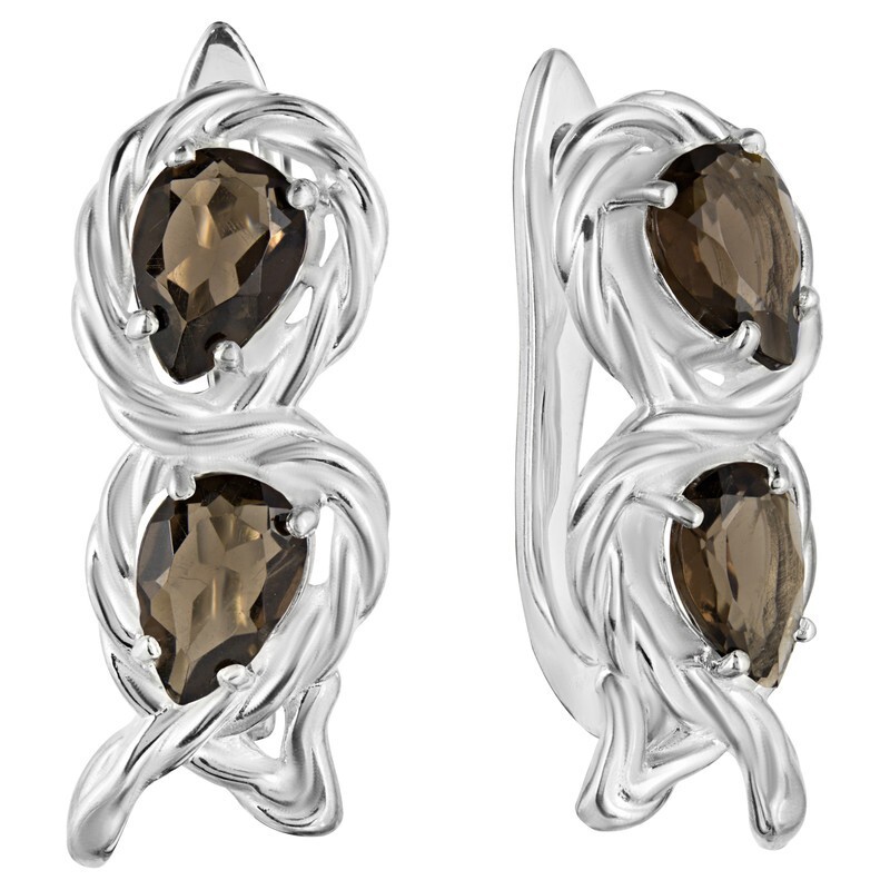 

Серьги из серебра с раухтопазом LAZURIT-ONLINE 8159PD, 8159PD