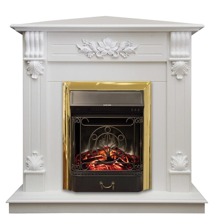 

Электрокамин Real Flame Ottawa WT corner c очагом Majestic S Lux Brass