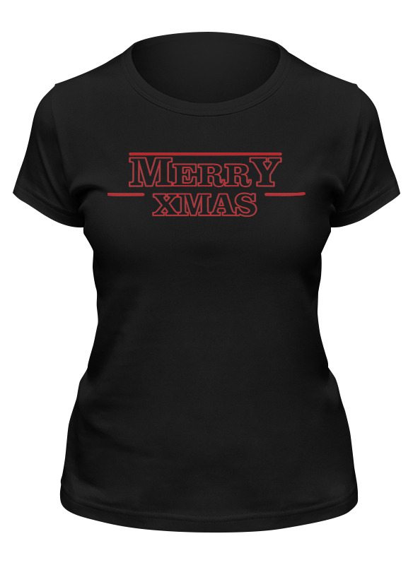 

Футболка женская Printio Merry x-mas черная 2XL, Черный, Merry x-mas
