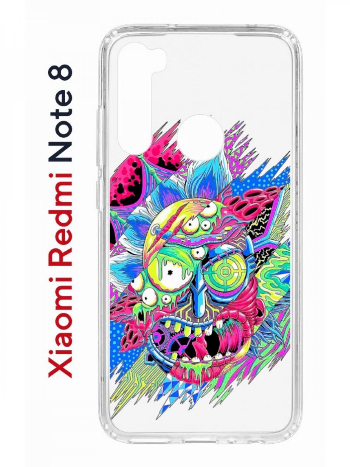 фото Чехол на redmi note 8 kruche print многоликий рик,противоударный бампер,с защитой камеры кruче