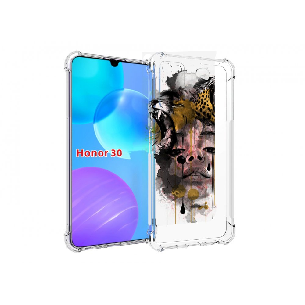 

Чехол MyPads Девушка гепард женский для Huawei Honor 30 Lite, Tocco