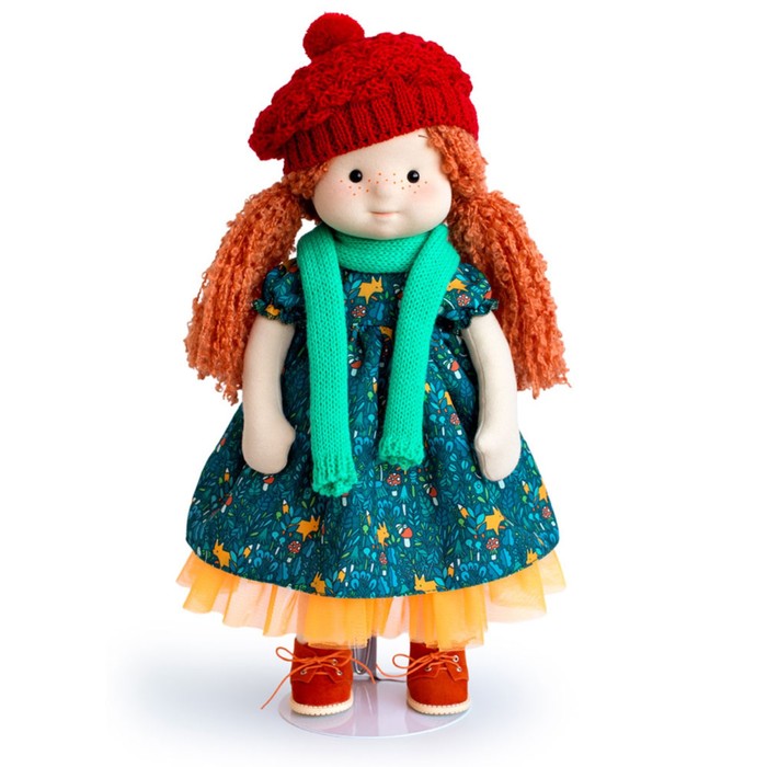 Мягкая кукла BUDI BASA Ива в шапочке и шарфе 38 см