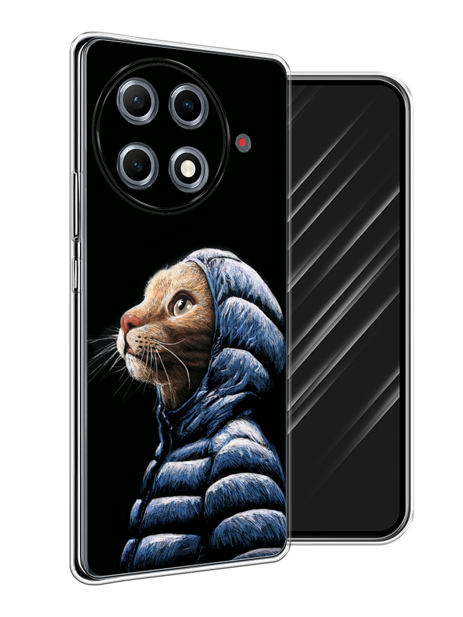 

Чехол Awog на Tecno Camon 30S Pro "Кот в капюшоне", Черный;бежевый;синий, 309550-1