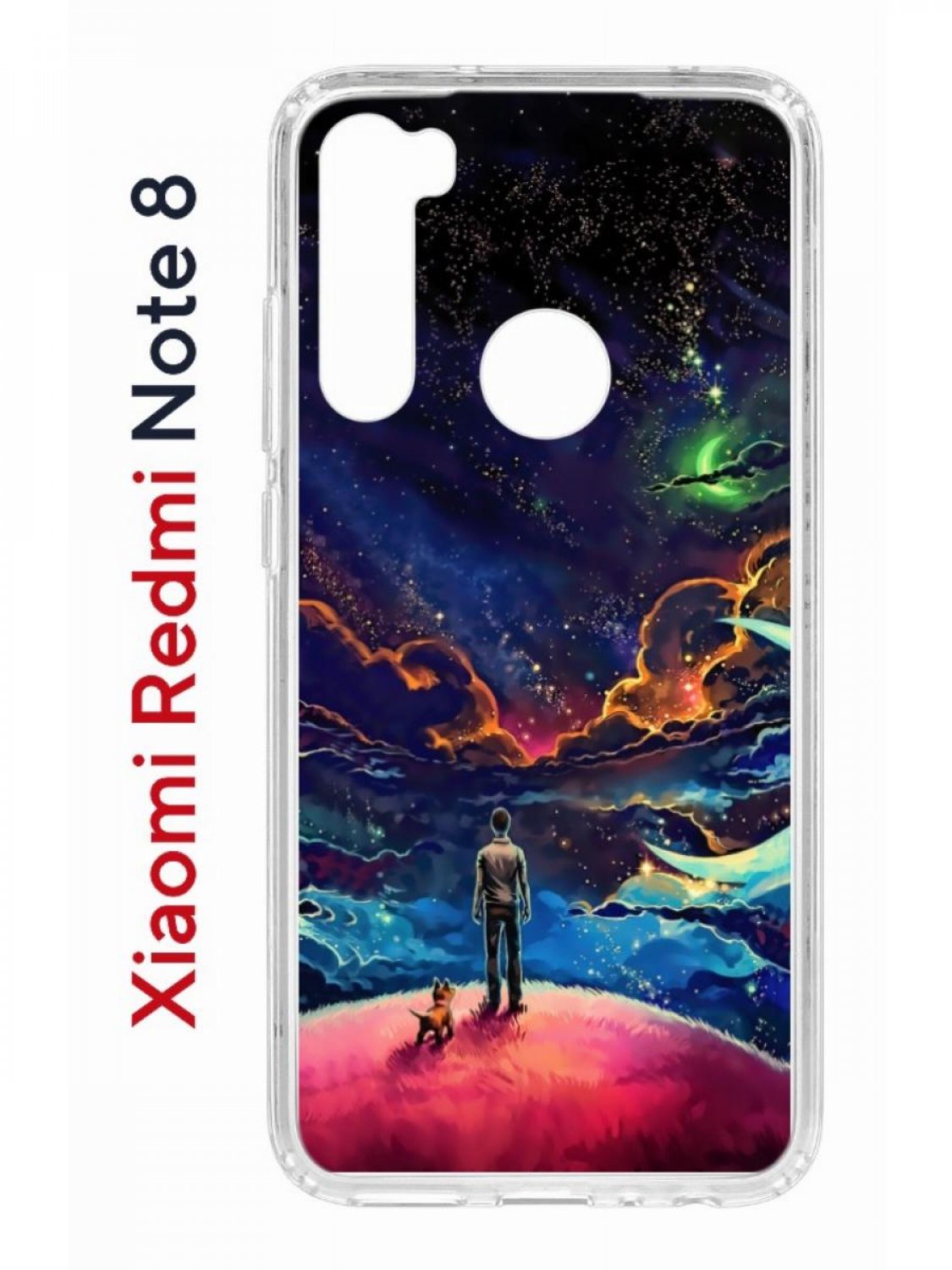 Чехол на Redmi Note 8 Kruche Print Маленький принц,противоударный бампер,с защитой камеры