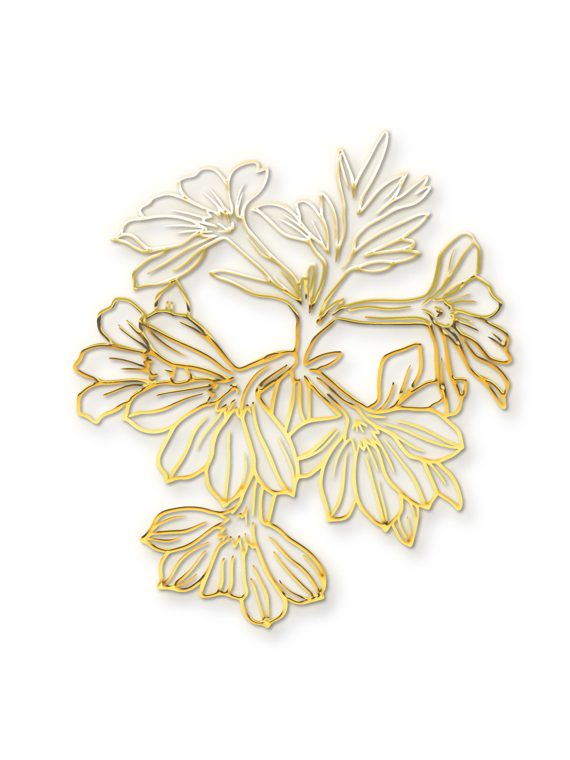

Наклейка для декора Silver&Golden Sticker цветок маленький 2