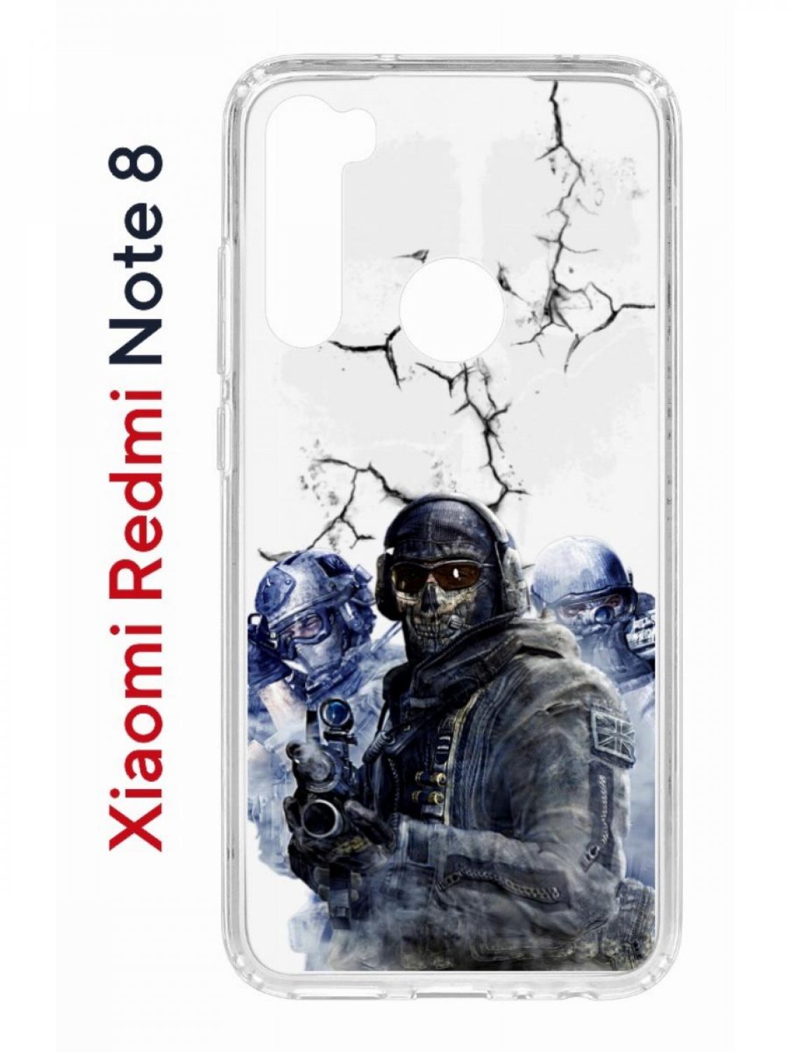 Чехол на Redmi Note 8 Kruche Print Call of Duty,противоударный бампер,с защитой камеры