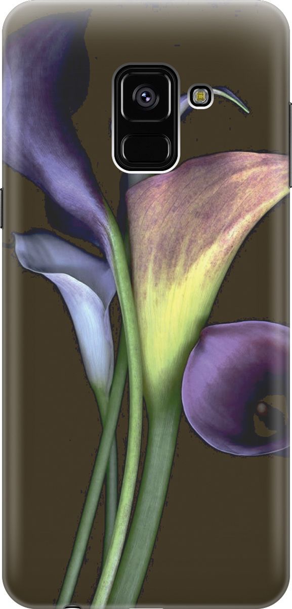 

Силиконовый чехол на Samsung Galaxy A8+ (2018) с принтом "Каллы", Зеленый;коричневый, 2861