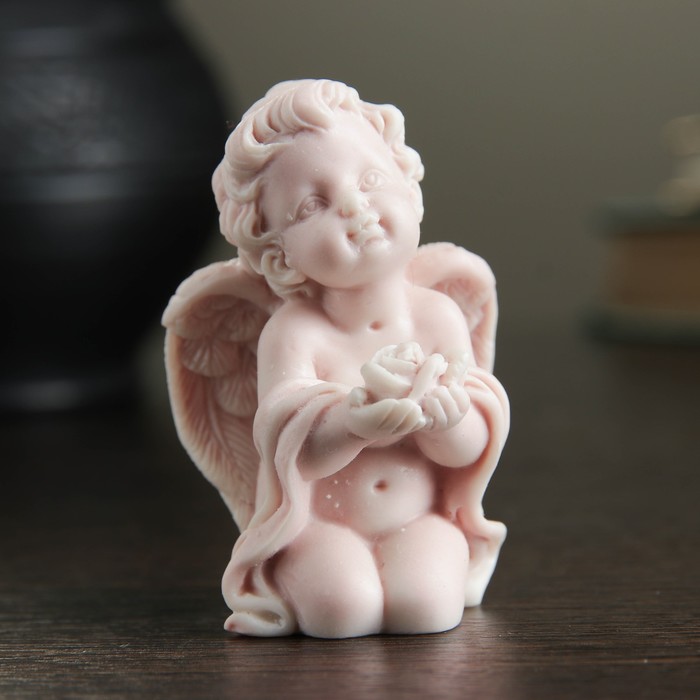 фото Сувенир "ангел с розами сидящий" 6,2см сувениры из мраморной крошки