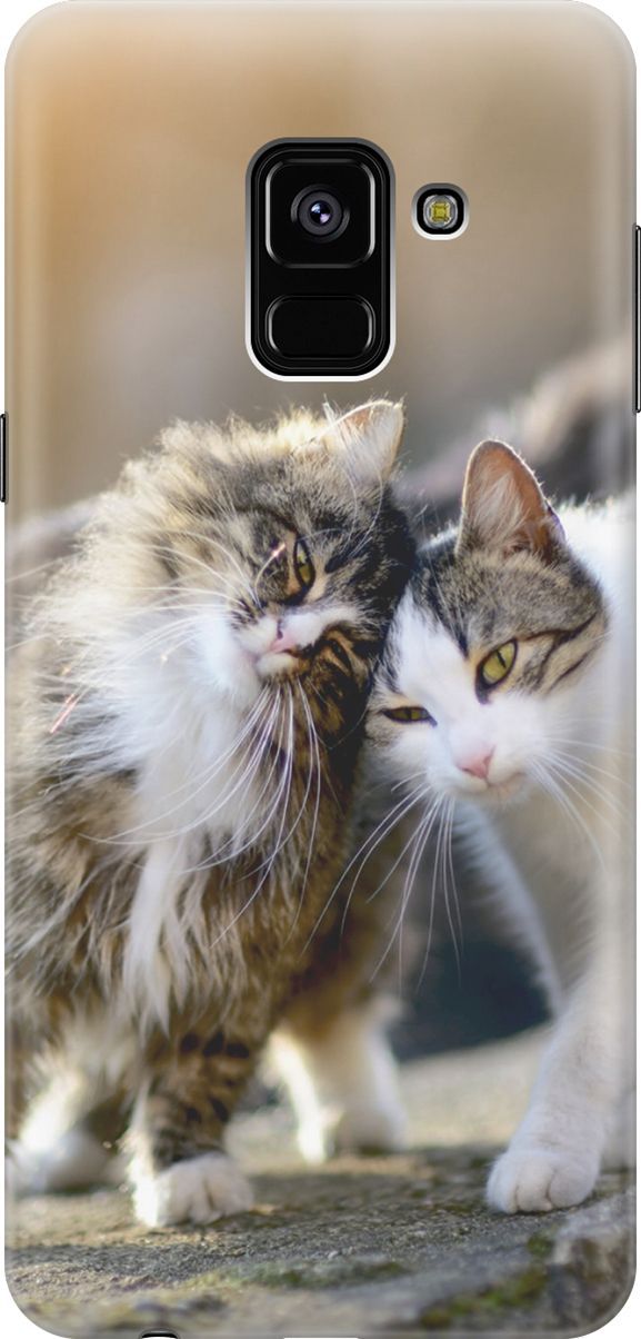 

Чехол на Samsung Galaxy A8+ (2018) с принтом "Ласкающиеся кошечки", Бежевый;белый, 2861