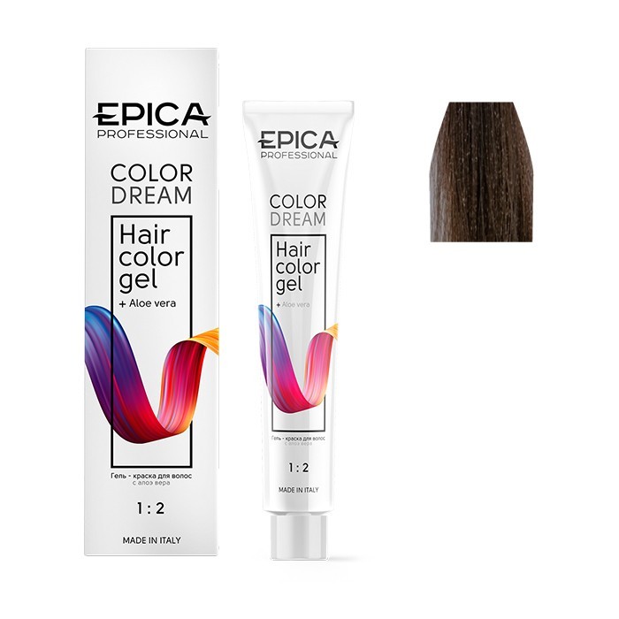 Гель-краска для волос Epica Colordream 7.18 русый пепельно-жемчужный 100 мл крем краска princess essex chrome pe8 18 8 18 светло русый пепельно жемчужный 60 мл