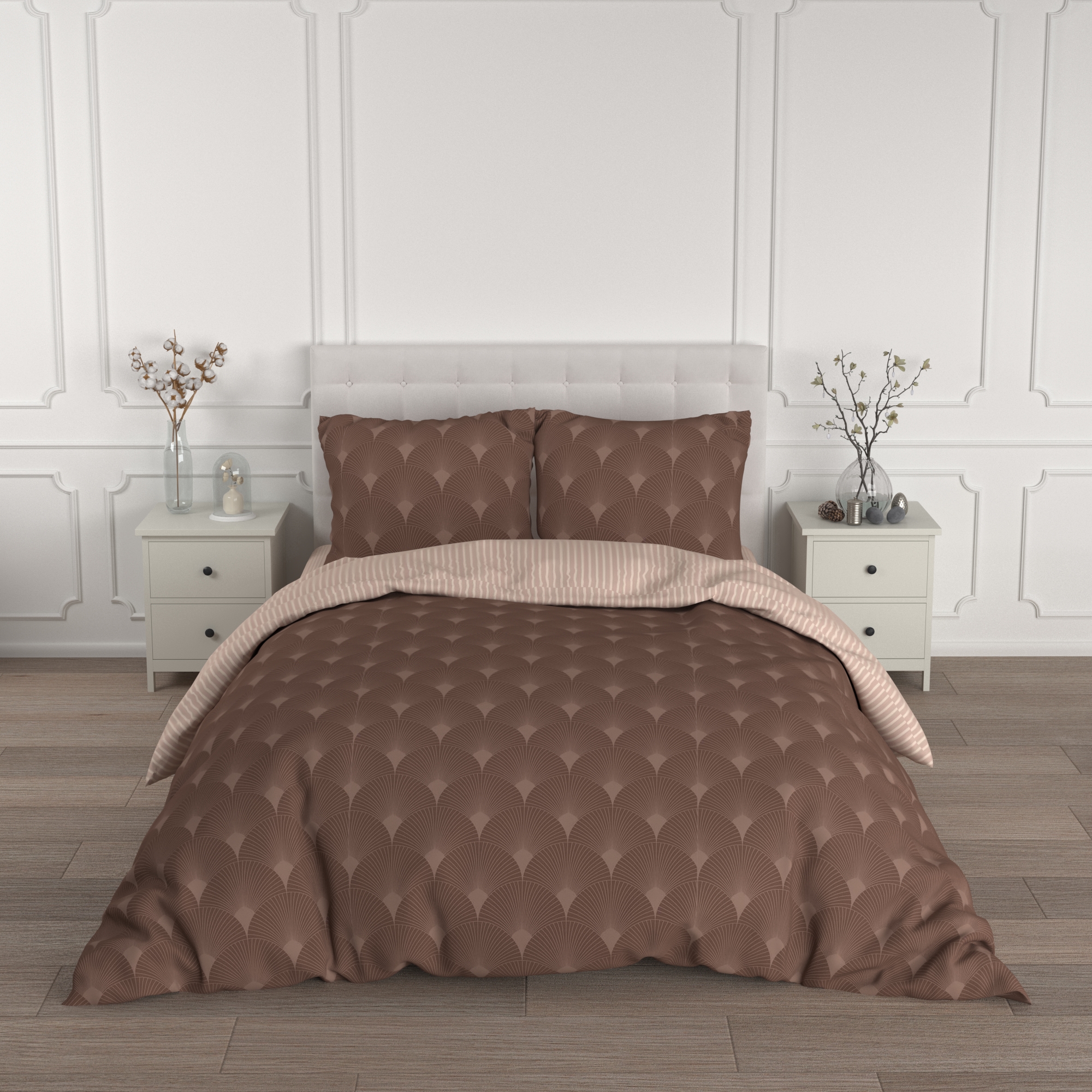 

Постельное белье полутороспальный размер Для SNOFF сатин, Марро, хлопок, наволочки 70x70