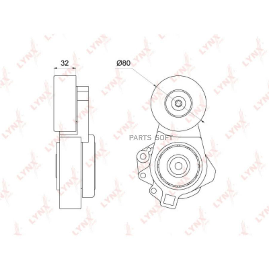 

LYNXAUTO PT-3287 Натяжитель руч.ремня MITSUBISHI PAJERO III/IV/SPORT 3.0/3.5/3.8 2001 = 1ш