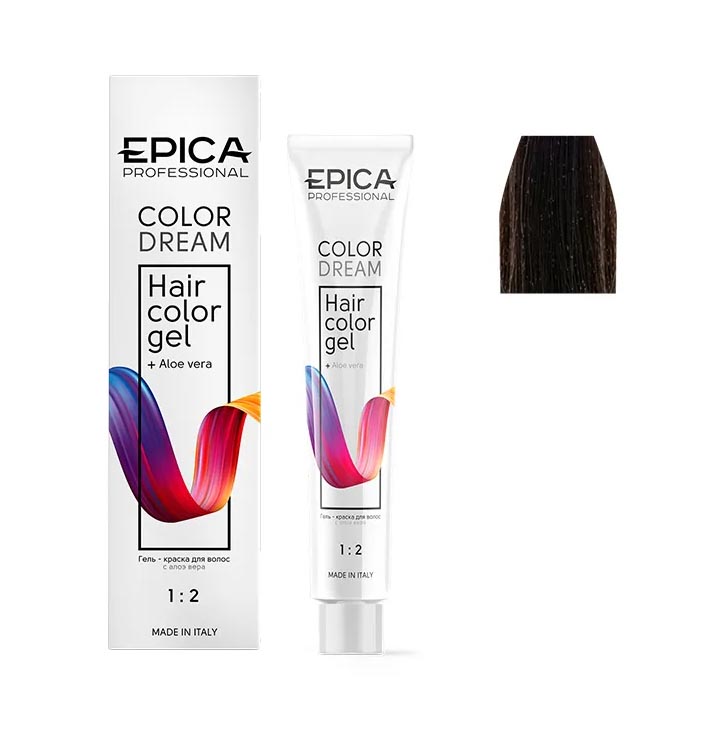 Гель-краска для волос Epica Colordream 5.71 светлый шатен шоколадно-пепельный 100 мл