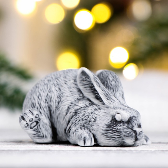 фото Сувенир "кролик лежащий" 3,5см сувениры из мраморной крошки