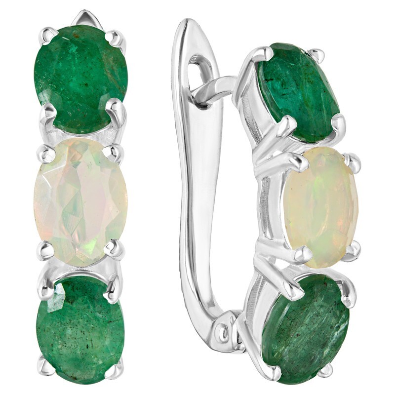 

Серьги из серебра с изумрудом LAZURIT-ONLINE 8161PD, 8161PD