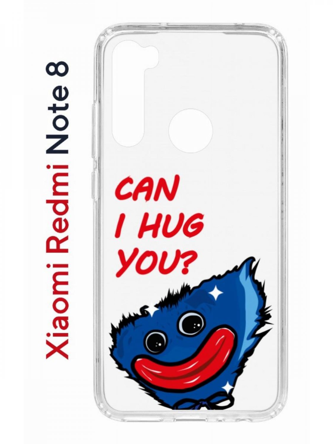 Чехол на Redmi Note 8 Kruche Print CAN I HUG YOU,противоударный бампер,с защитой камеры