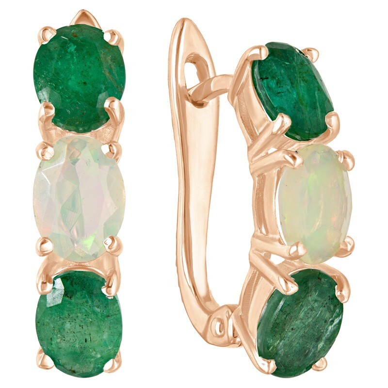

Серьги из серебра с изумрудом LAZURIT-ONLINE 8161RG, 8161RG