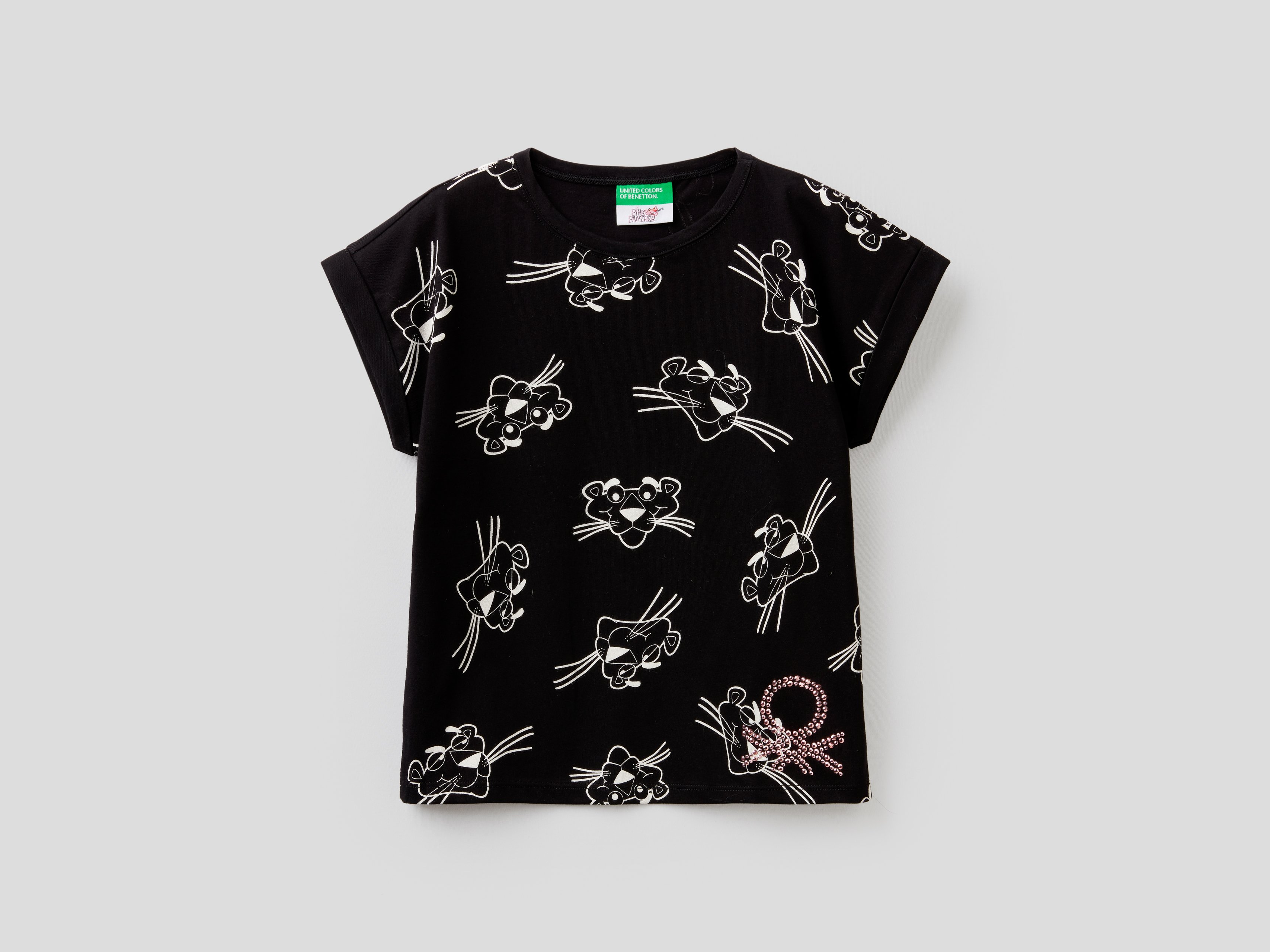 фото Футболка для девочек benetton цв. черный р.140 united colors of benetton