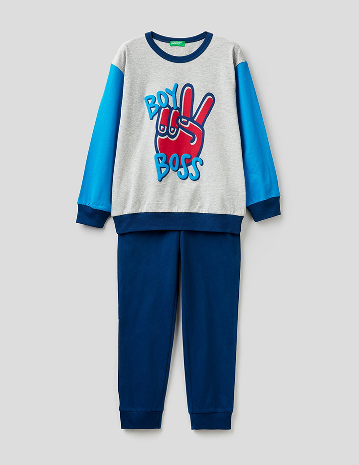 

Пижама для мальчиков Benetton цв. серый р.110, 21A_3VR50P2F9