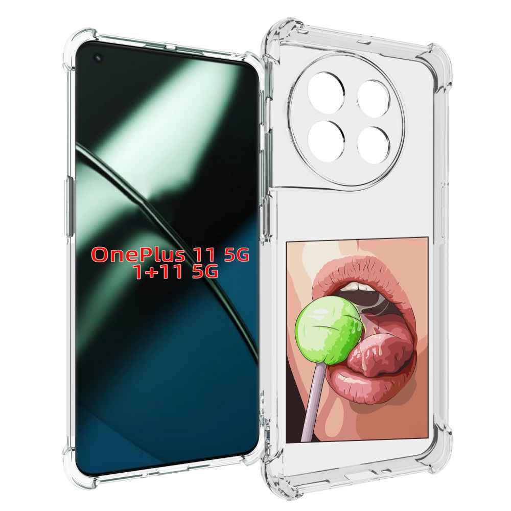 

Чехол MyPads зеленый-чупа-чупс женский для OnePlus 11, Прозрачный, Tocco
