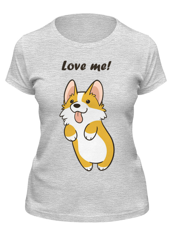 

Футболка женская Printio Корги серая 2XL, Серый, Корги