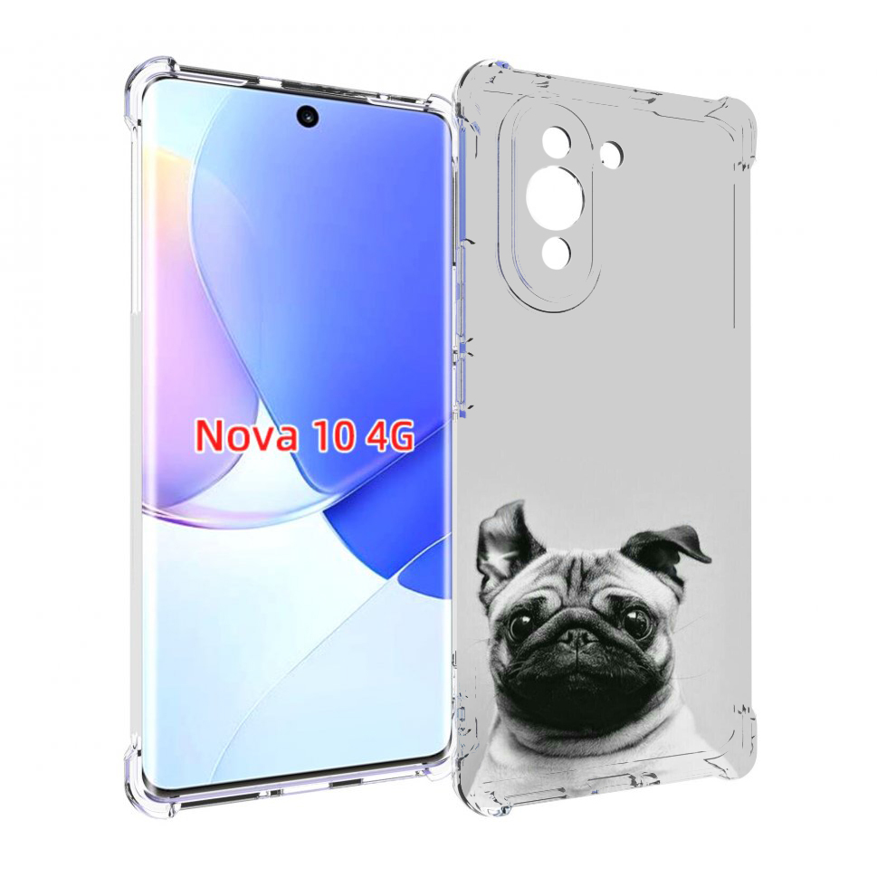 

Чехол MyPads мопс для Huawei Nova 10, Прозрачный, Tocco