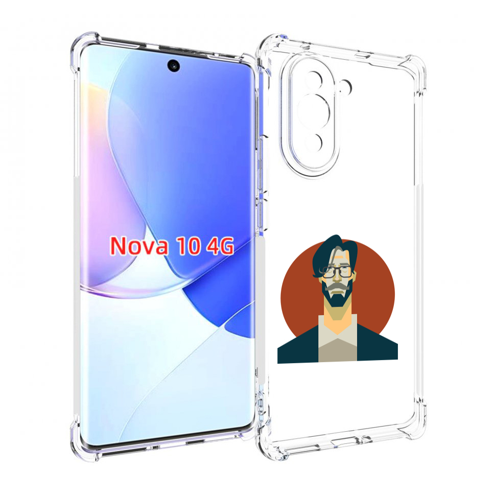 

Чехол MyPads мужичек-в-очках для Huawei Nova 10, Прозрачный, Tocco