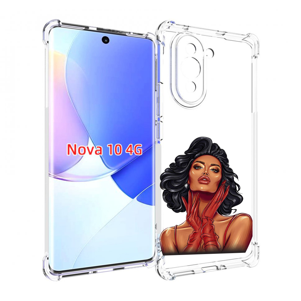 

Чехол MyPads мулатка-в-перчатках женский для Huawei Nova 10, Прозрачный, Tocco