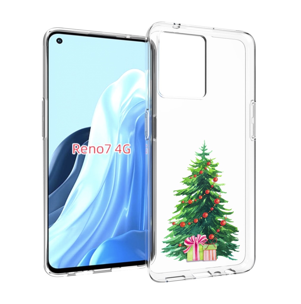 

Чехол MyPads Елка новогодняя с подарками акварель для OPPO RENO 7 4G, Прозрачный, Tocco