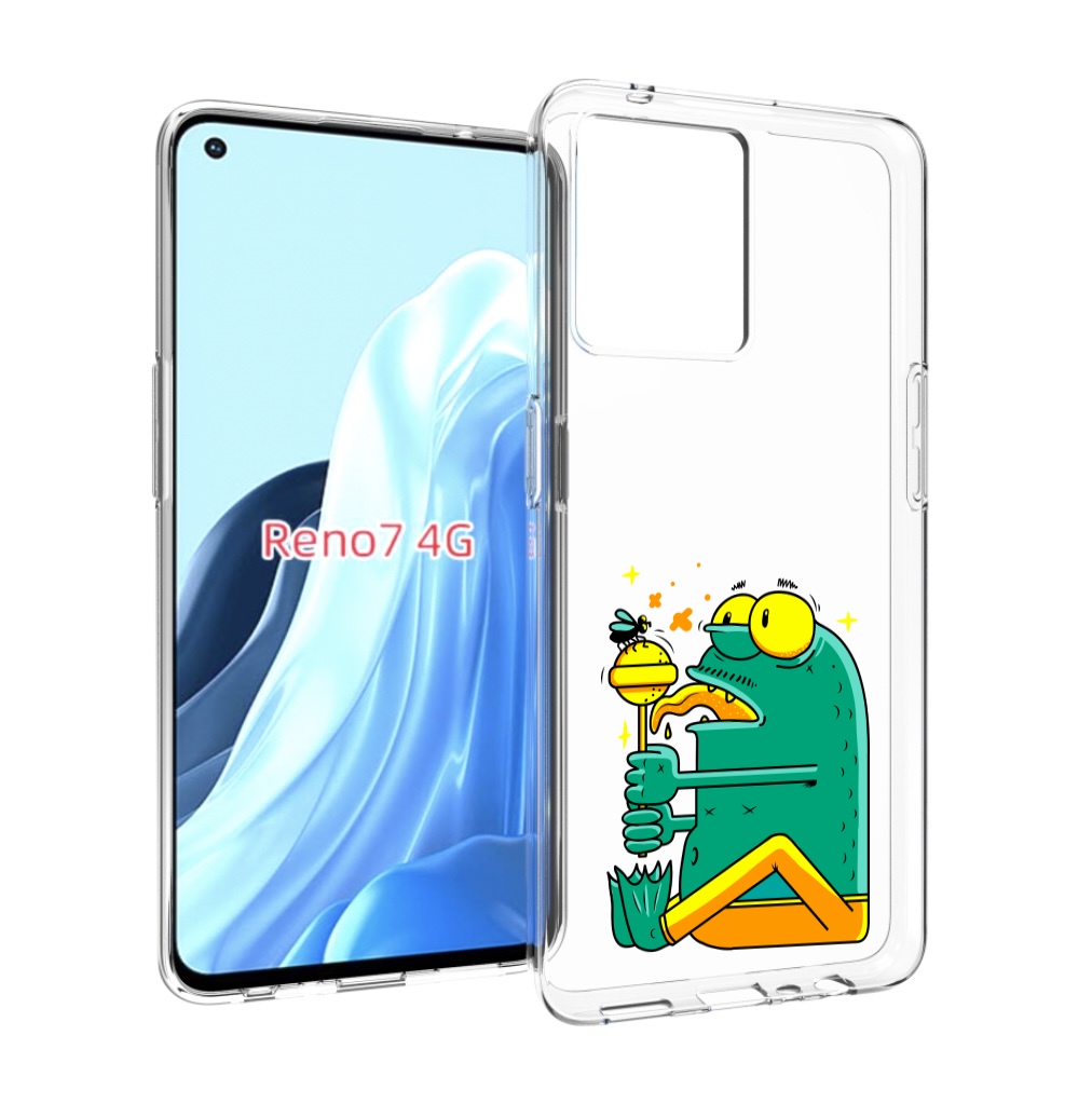 

Чехол MyPads Зеленая лягушка с чупа чупсом для OPPO RENO 7 4G, Прозрачный, Tocco